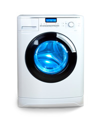 The washing machine on a white background