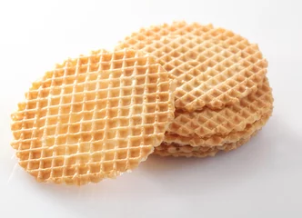 Foto auf Leinwand Waffle wafer biscuits for garnishing © exclusive-design