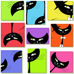 Nine icons with cats