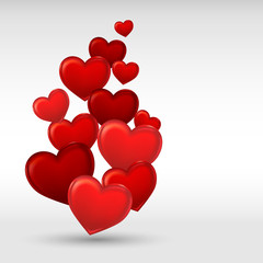 Stylish red valentine day heart background. Vector illustration.