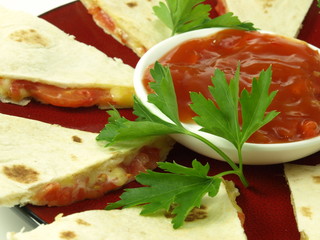 Mexican quesadilla, closeup