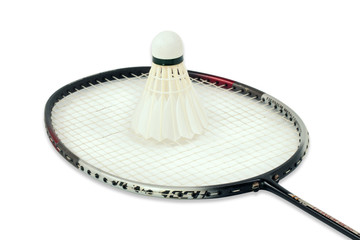 racket and shuttlecock