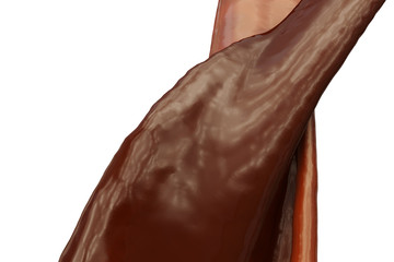 cross-flowing dark chocolate