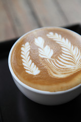 coffee on wood background