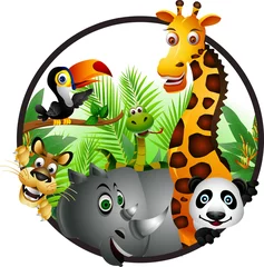 Cercles muraux Zoo belle bande dessinée animale