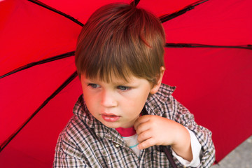 Boy with the umbrella