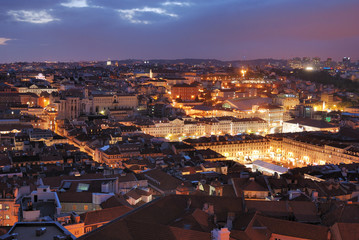 View over Rossio in Lisbon