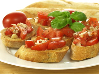 Bruschetta with basil