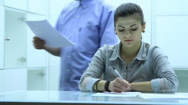 Young business people cooperate
