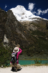 Naklejka premium Peru, Cordillera Blanca, lagunas Llanganuco