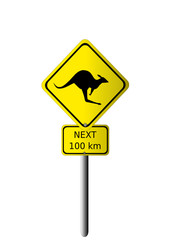 kangaroo vector road sign - 43276807