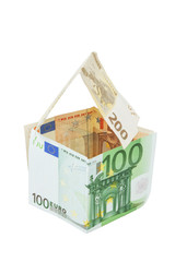 House from Euro Money on white background.