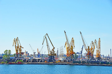 Pipe stack, ready for shipping under cargo crane