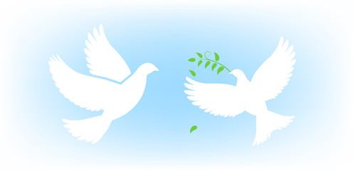 doves bearing an olive branch