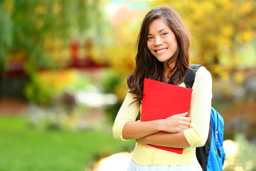 Fototapeta premium Asian student girl on campus