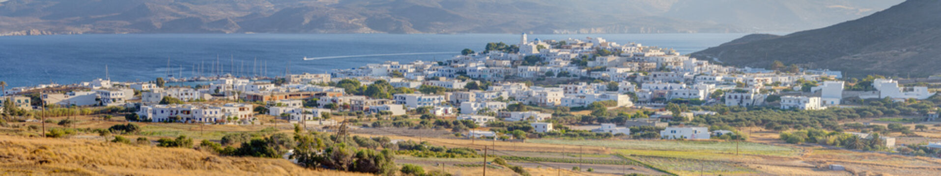 Panorama of Adamantas, Milos island, Cyclades, Greece