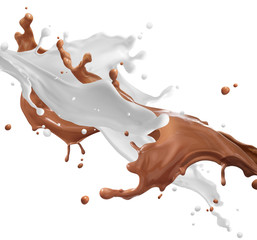 milk and chocolate splash