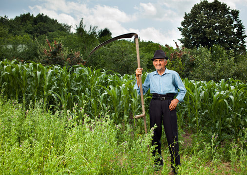 Senior Farmer With Scythe