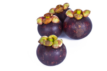 Fresh Mangosteen on white background