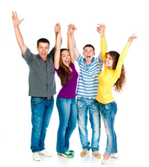 Obraz premium group of young people holding hands