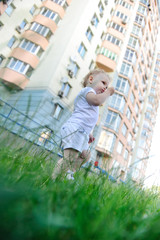 Little girl with flower