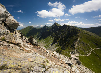 Mountain ridge in summer