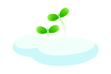 vector icon cloud and sprout