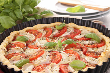 pizza/ tomato and cheese tart