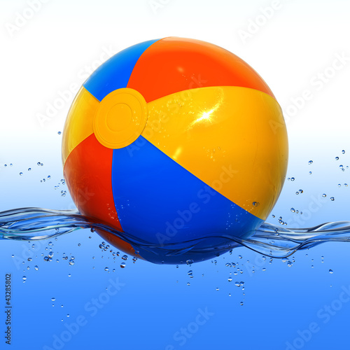 Beach Ball In Water colorful beach ball floating in water" stock photo and royalty Beach Ball In Water colorful beach ball floating in water" stock photo and royalty