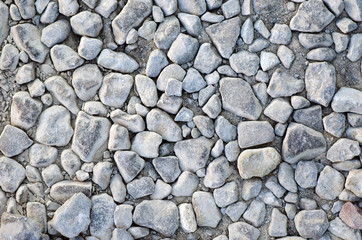 Close up of broken rubble stones