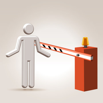 Border closed barrier illustration
