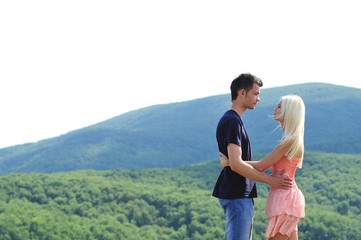 Young couple hugging