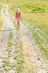 Young girl walking