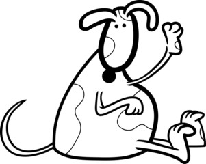 cute spotted dog for coloring book