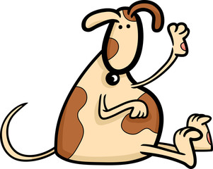 cartoon illustration of cute spotted dog