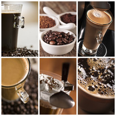 Obrazy na Szkle  Kawa - kolaż