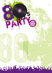 80er Party Flyer Plakat