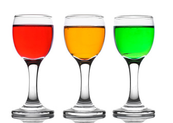 alcoholic cocktails isolated on white