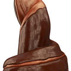 close-up view of chocolate coffee ice cream swirl