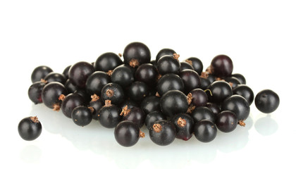 Fresh black currant isolated on white