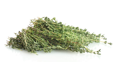 fresh green thyme isolated on white