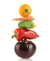 Fresh vegetables isolated on white