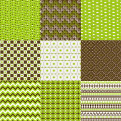 Set of backgrounds in green and browm