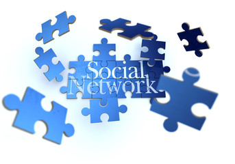 Fototapeta premium Social network blue and white