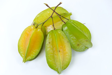 Carambola on the white background
