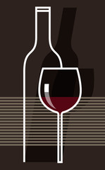 Red wine and glasses
