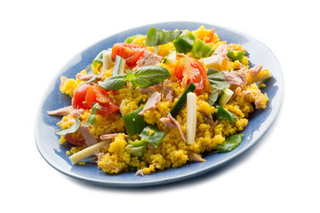 couscous salad with tuna and vegetables