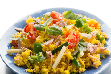 couscous salad with tuna and vegetables