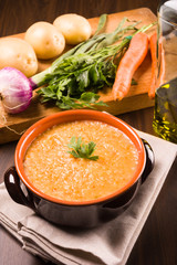 Carrots and potatoes soup