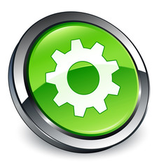 Control icon 3D green button